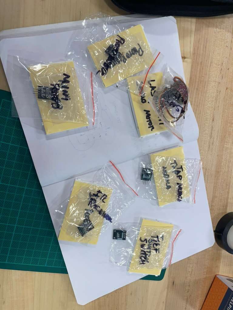 Breadboards with sensors placed
